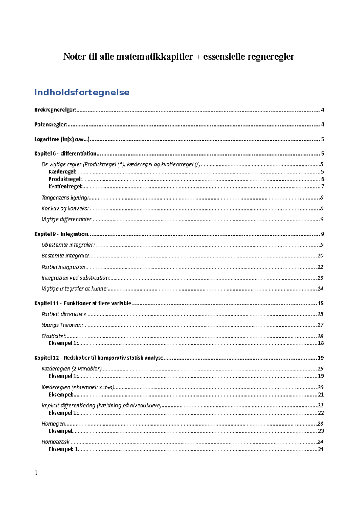 Noter Til Alle Matematikkapitler - - Studocu