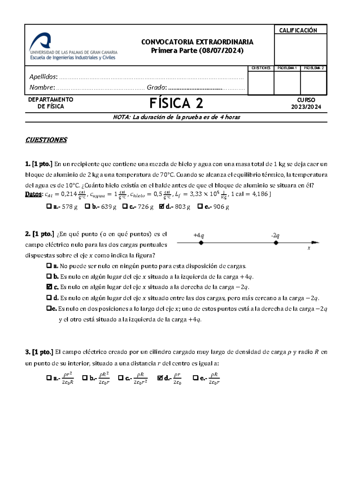 Examen Conv Ext Fis2 23-24 Sol - Apellidos: - Studocu