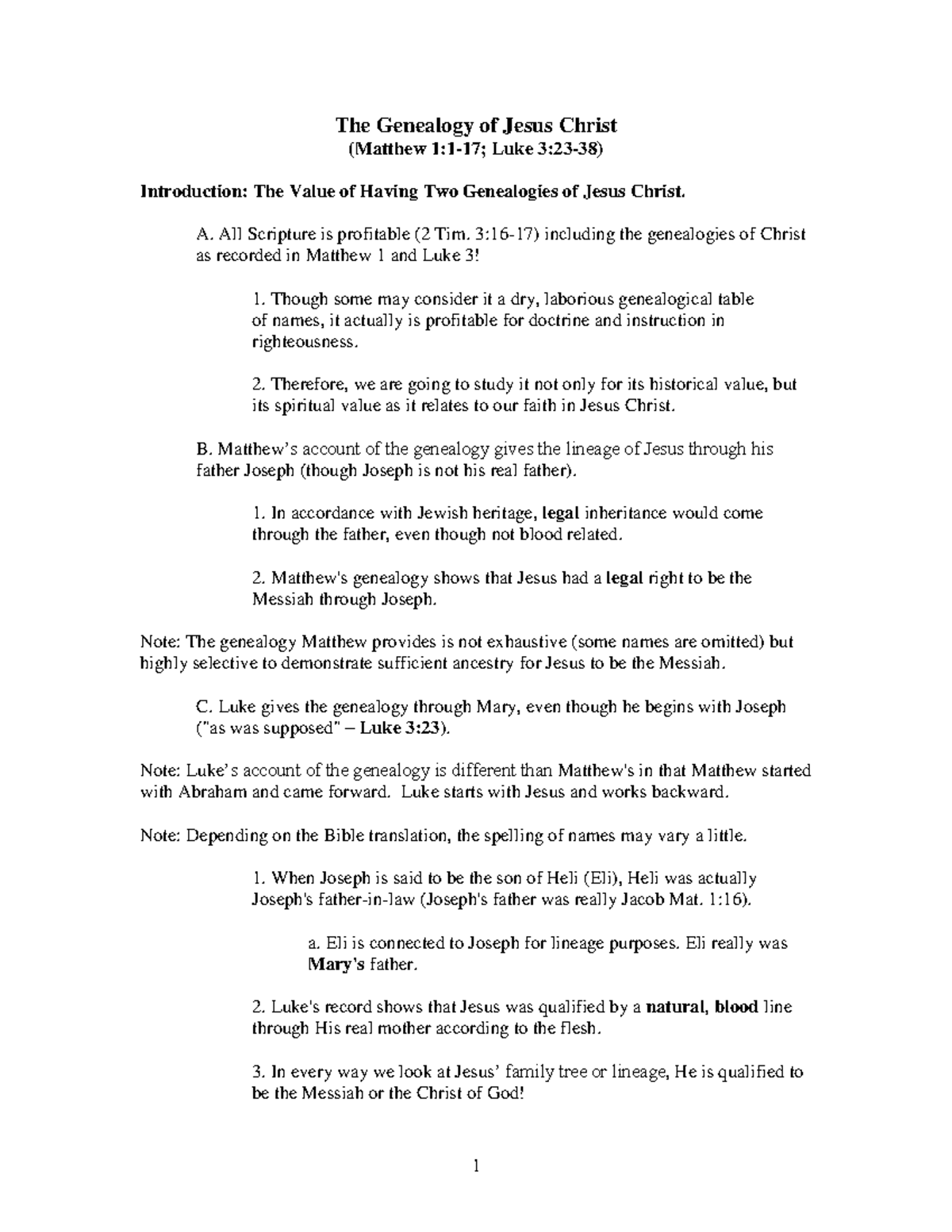 Genealogy Of Jesus Christ - The Genealogy Of Jesus Christ (Matthew 1:1 ...