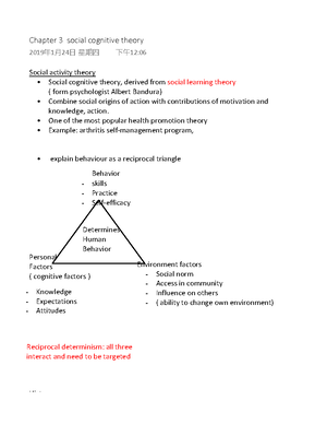 Social cognitive theory online 3 factors