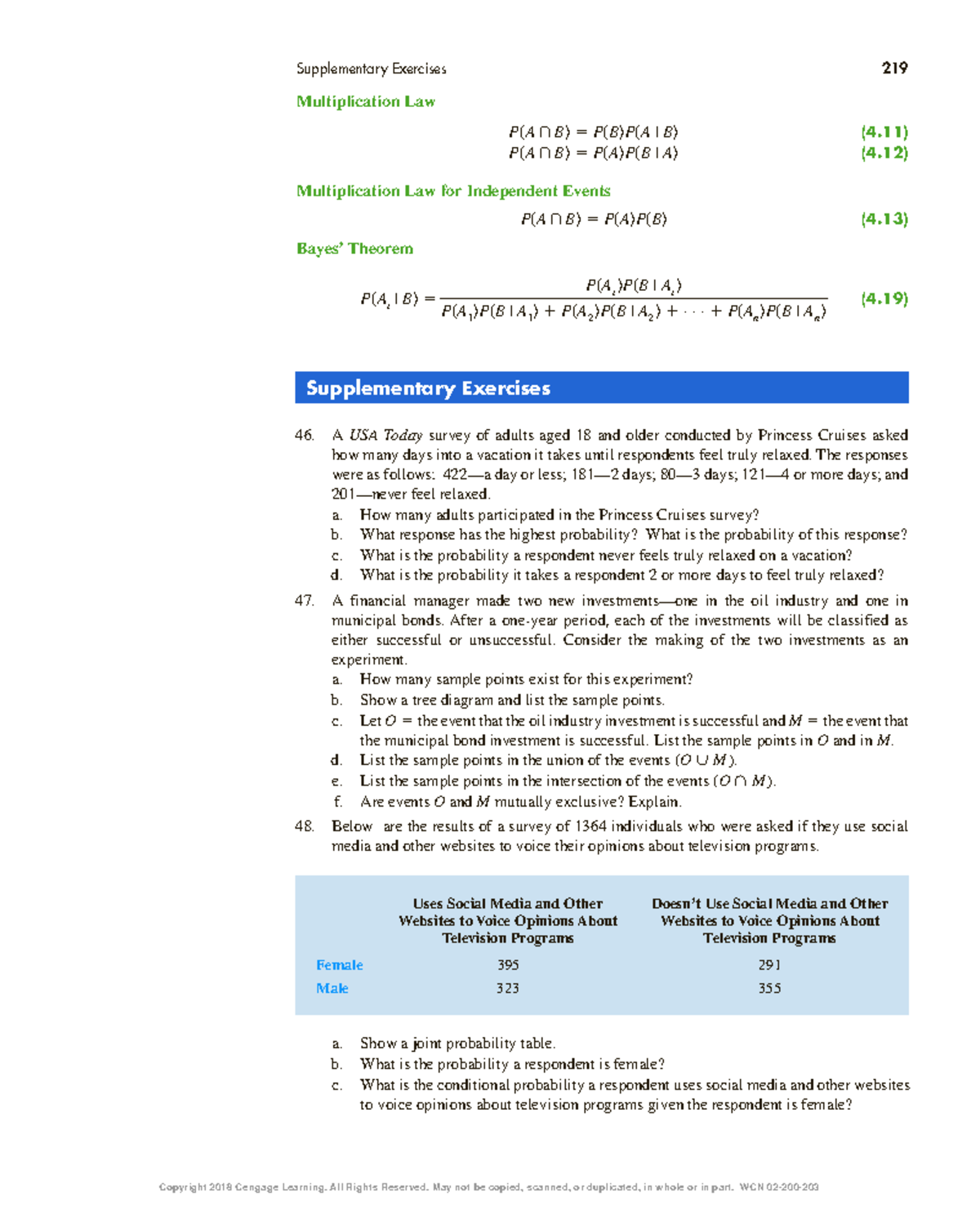 Chapter 4 Excerpt(1) 14 - Multiplication Law PsA > Bd 5 PsBdPsA | Bd (4 ...