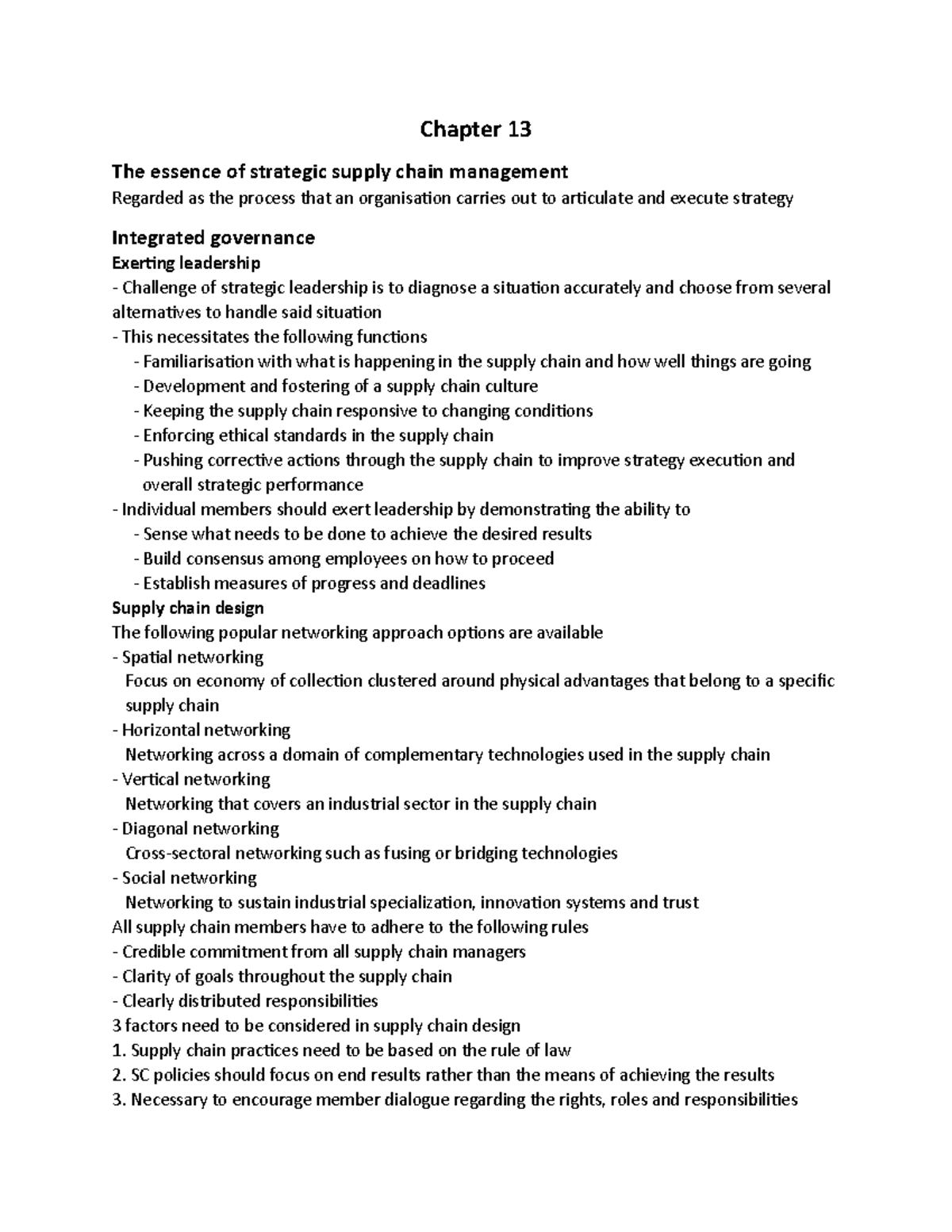 Chapter 13 - Summary Business management - Chapter essence of strategic ...