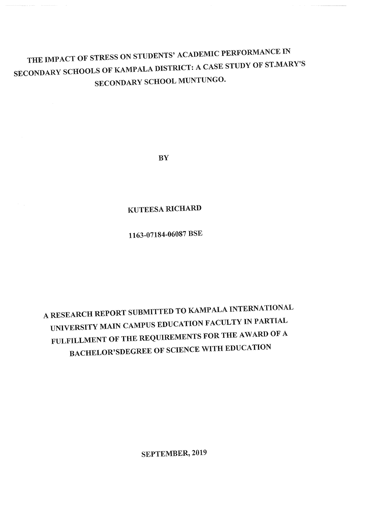 effect of stress - THE IMPACT OF STRESS ON STUDENTS’ ACADEMIC ...