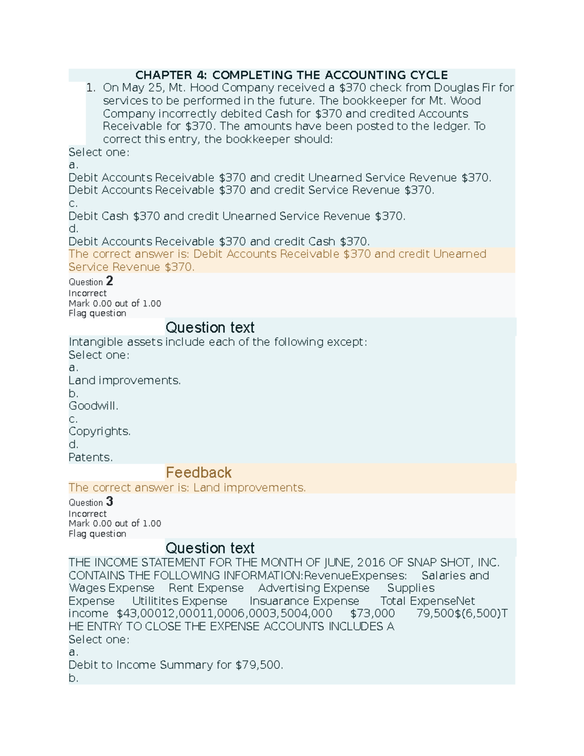 Accounting Principles Chapter 4 CHAPTER 4 COMPLETING THE ACCOUNTING 