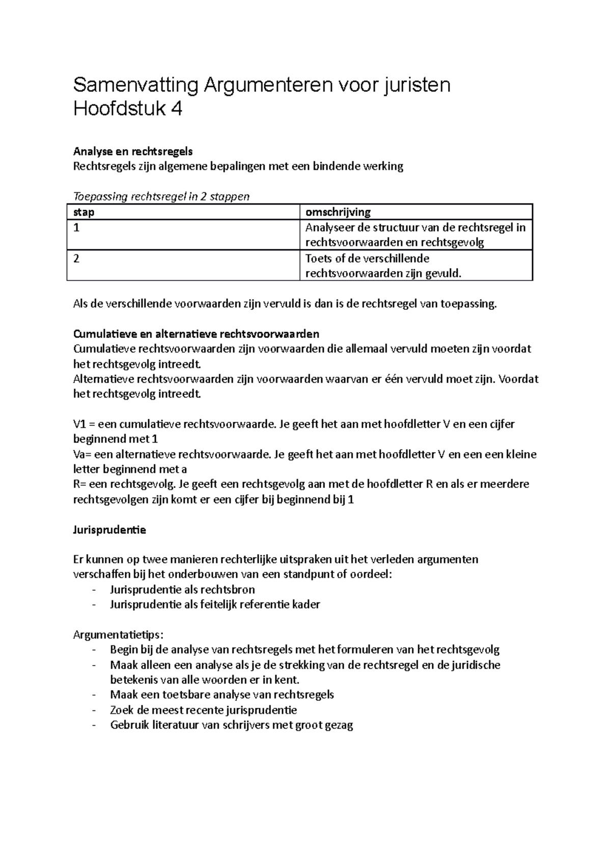 Samenvatting Hoofdstuk 4argumenteren Voor Juristen - Samenvatting ...