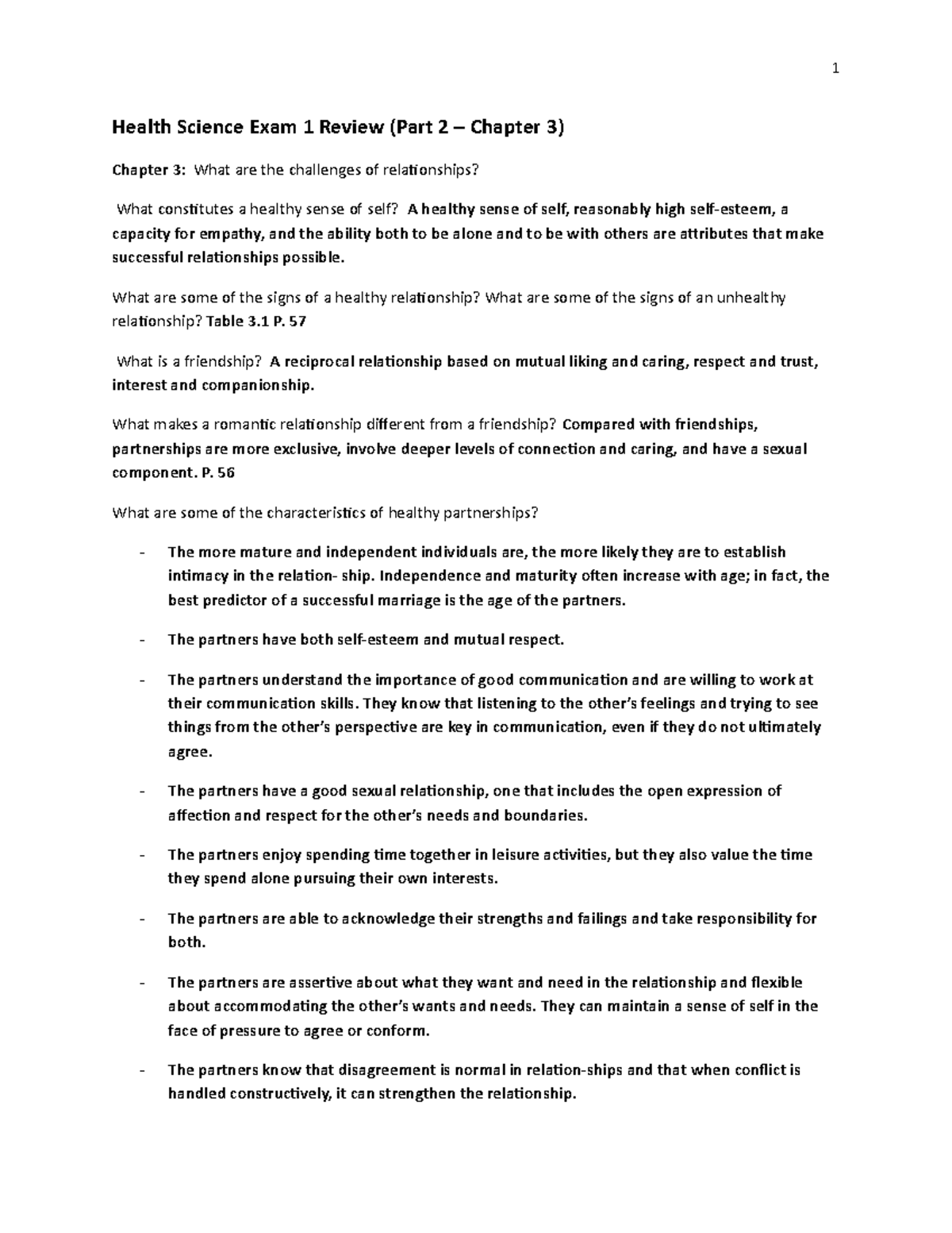 Health Science Exam 1 Study Guide (PART 2) 1 Health Science Exam 1