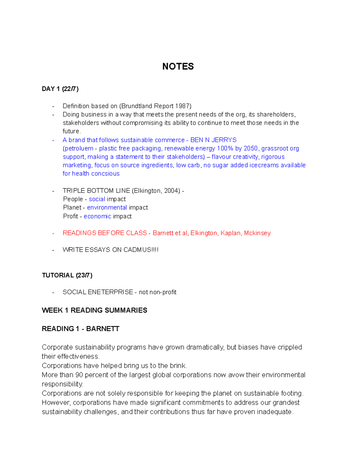 SUS COM - these are notes about the first few weeks' lectures and ...