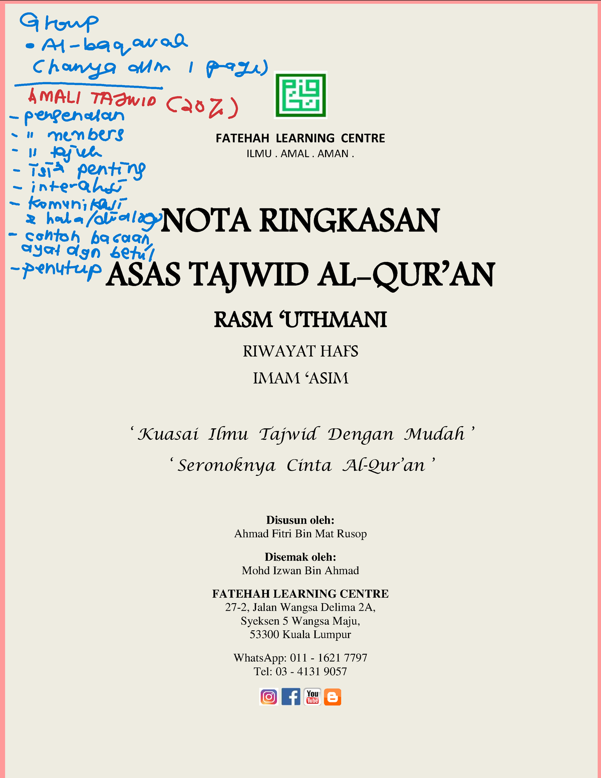 NOTA Ringkasan ASAS Tajwid 21 - FATEHAH LEARNING CENTRE ILMU. AMAL ...