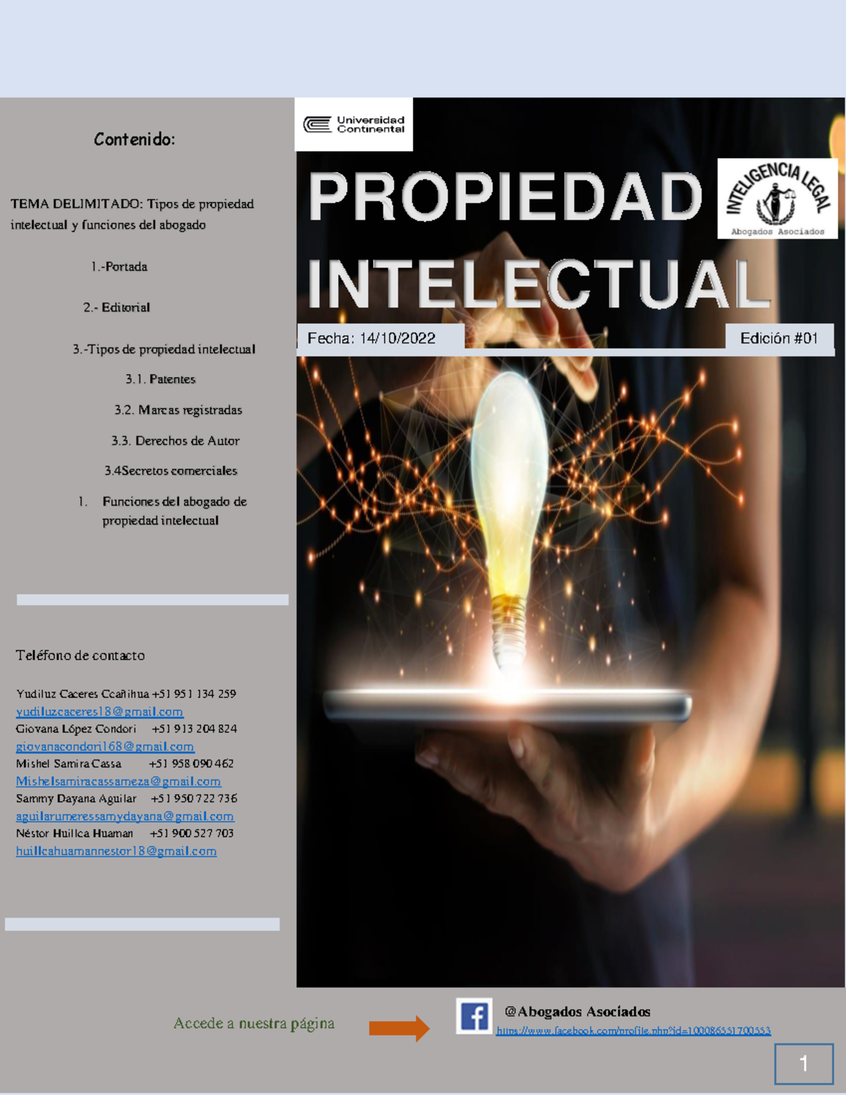 Boletin Grupo 4 - TEMA DELIMITADO: Tipos De Propiedad Intelectual Y ...