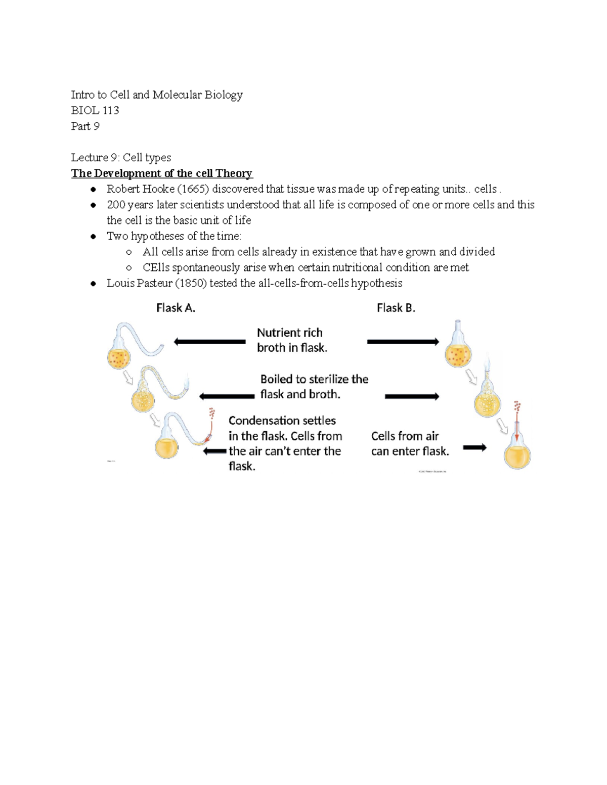 Intro To Cell And Molecular Bio 113 Lecture Notes Part 9 - Dr. Sarah ...