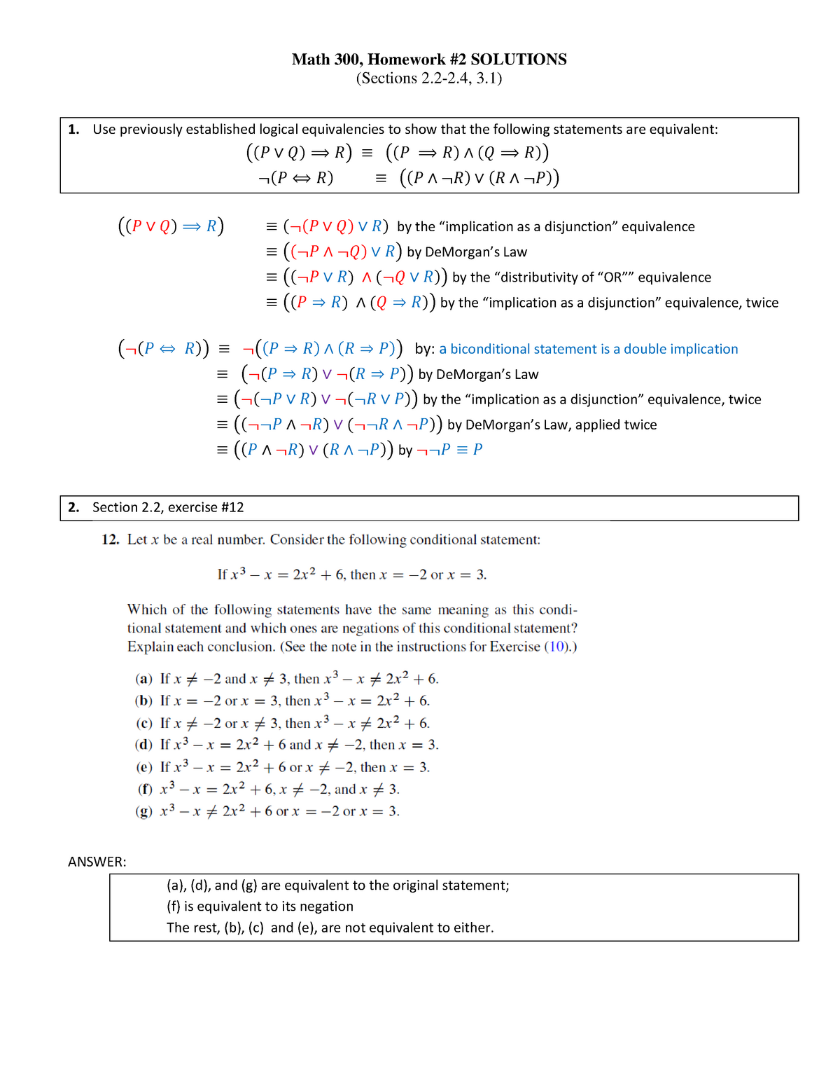 Homework 2sol Math300 Uw Studocu