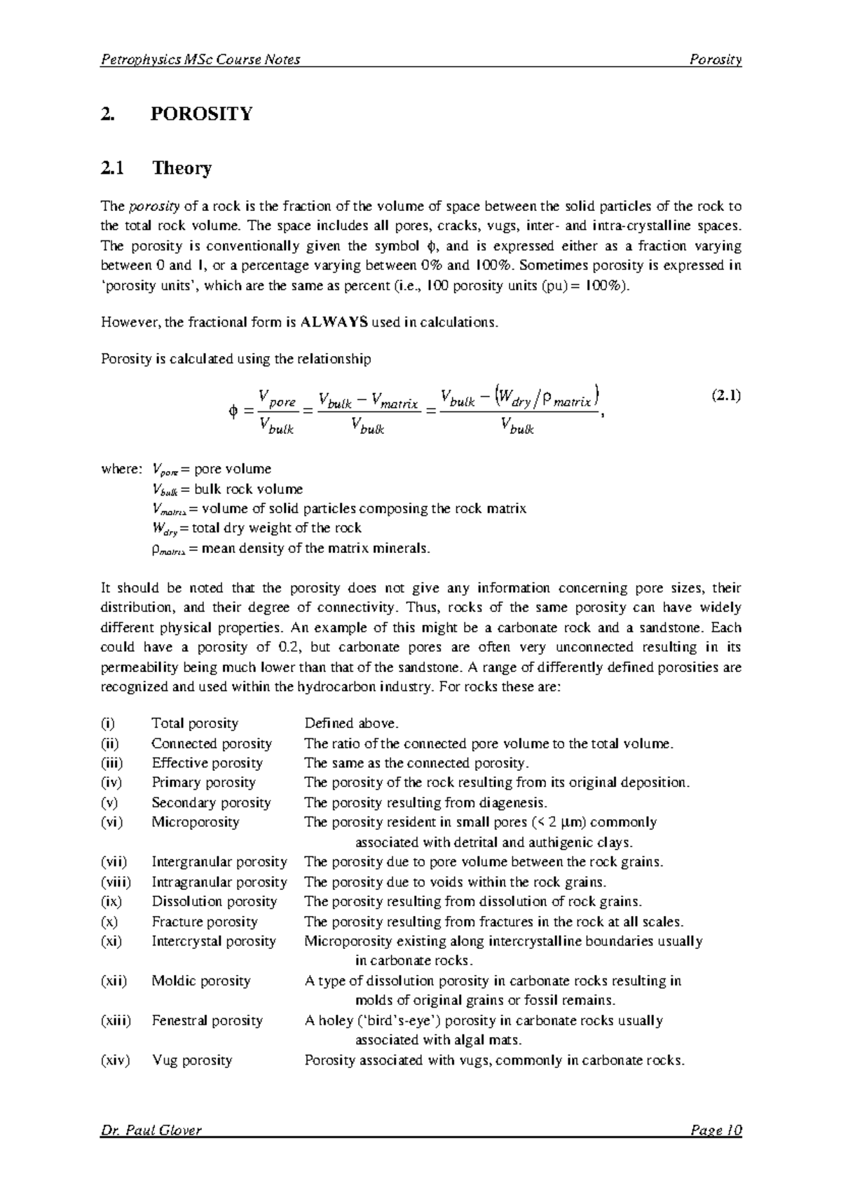 Engineering Properties of Agricultural Materials - 2. POROSITY 2 Theory ...