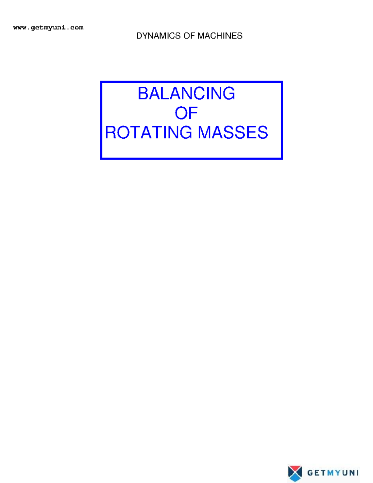 Mechanical engineering dynamics-of-machines balancing-of-rotating ...