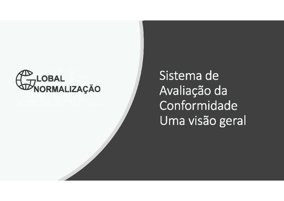 Avaliacao Da Conformidade Visao Geral - Sistema De Avaliação Da ...