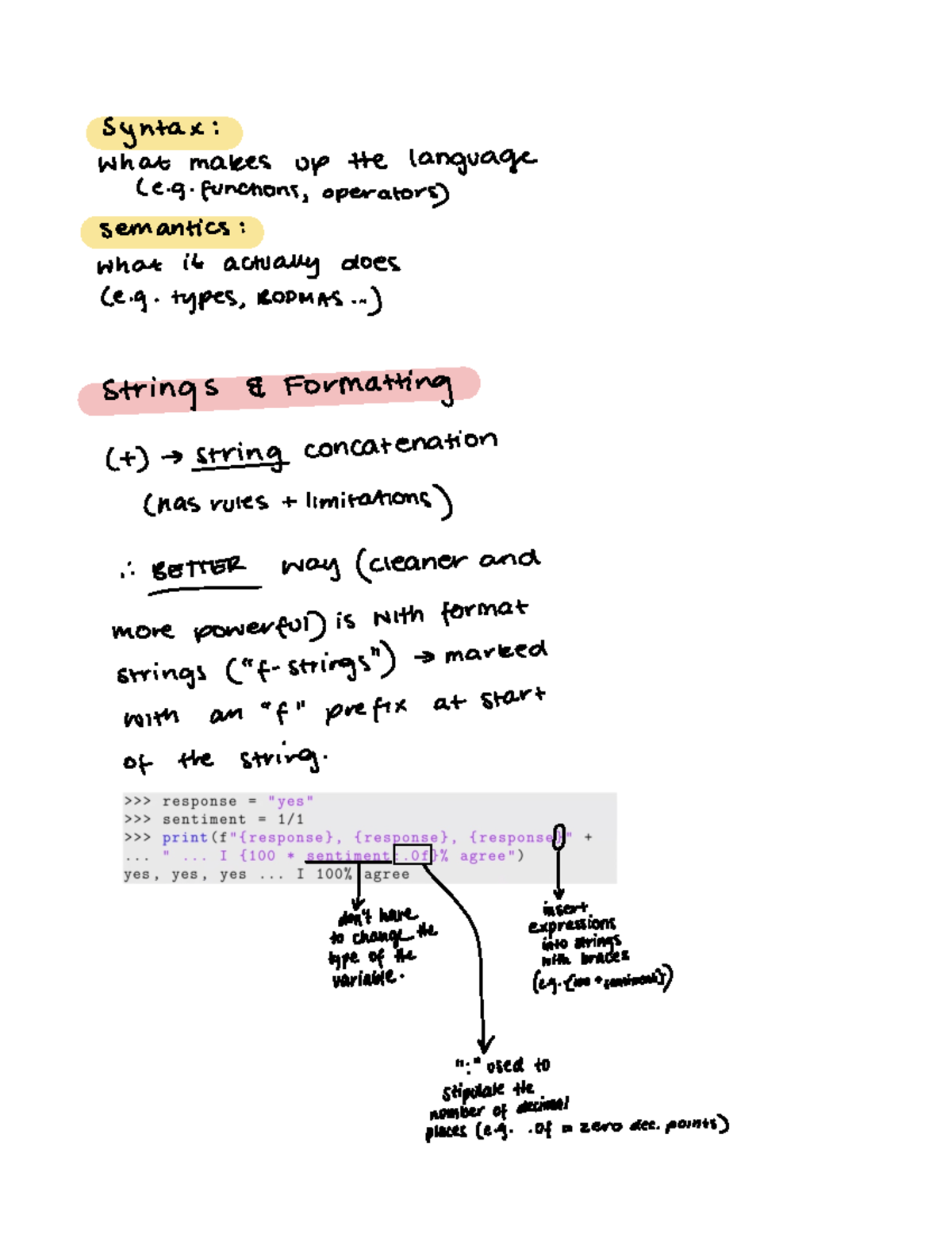 COMP Lecture 3 (W2) 2 - Syntax what makes up the language e functions ...