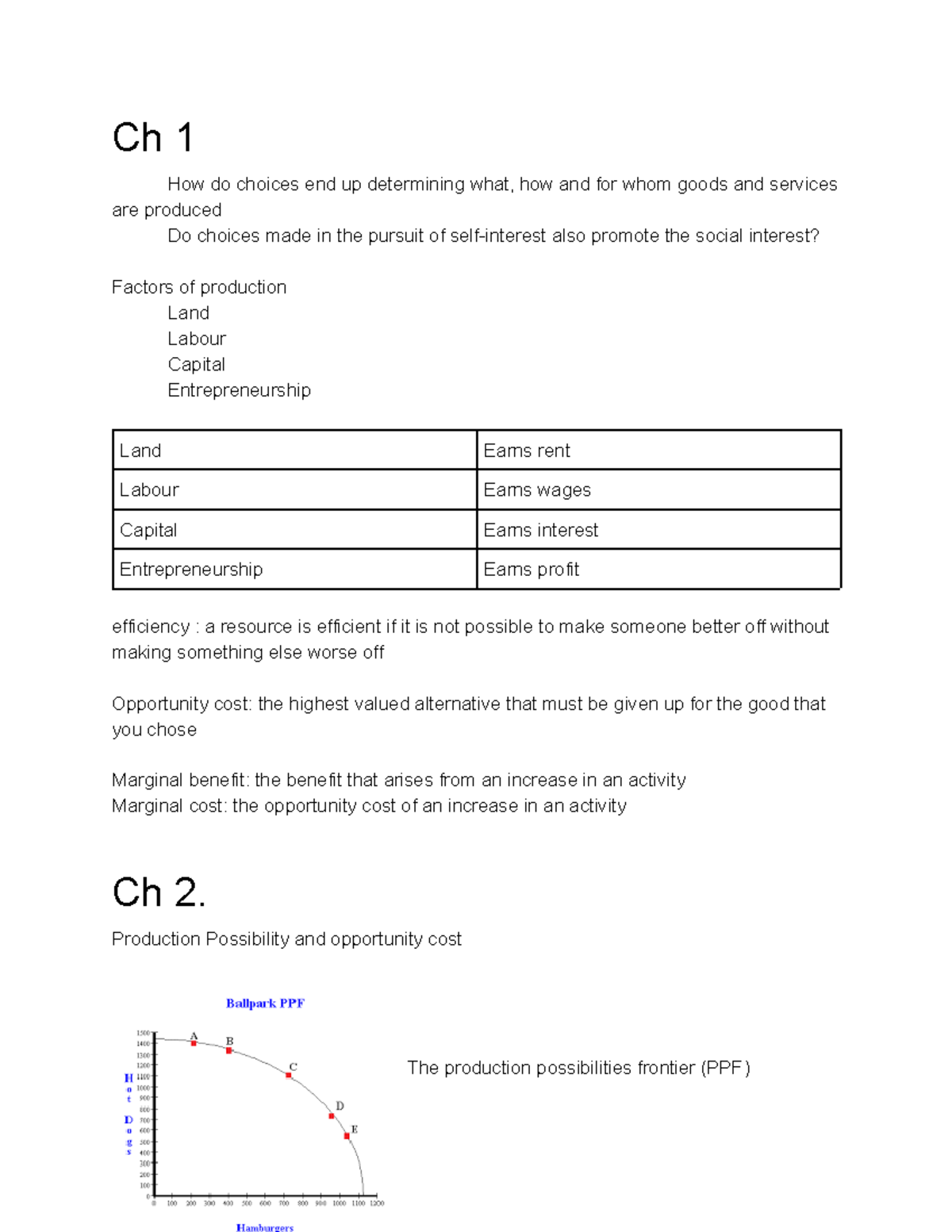 Microeconomics Final Exam Study Notes Ch 1 How do choices end up determining what, how and for
