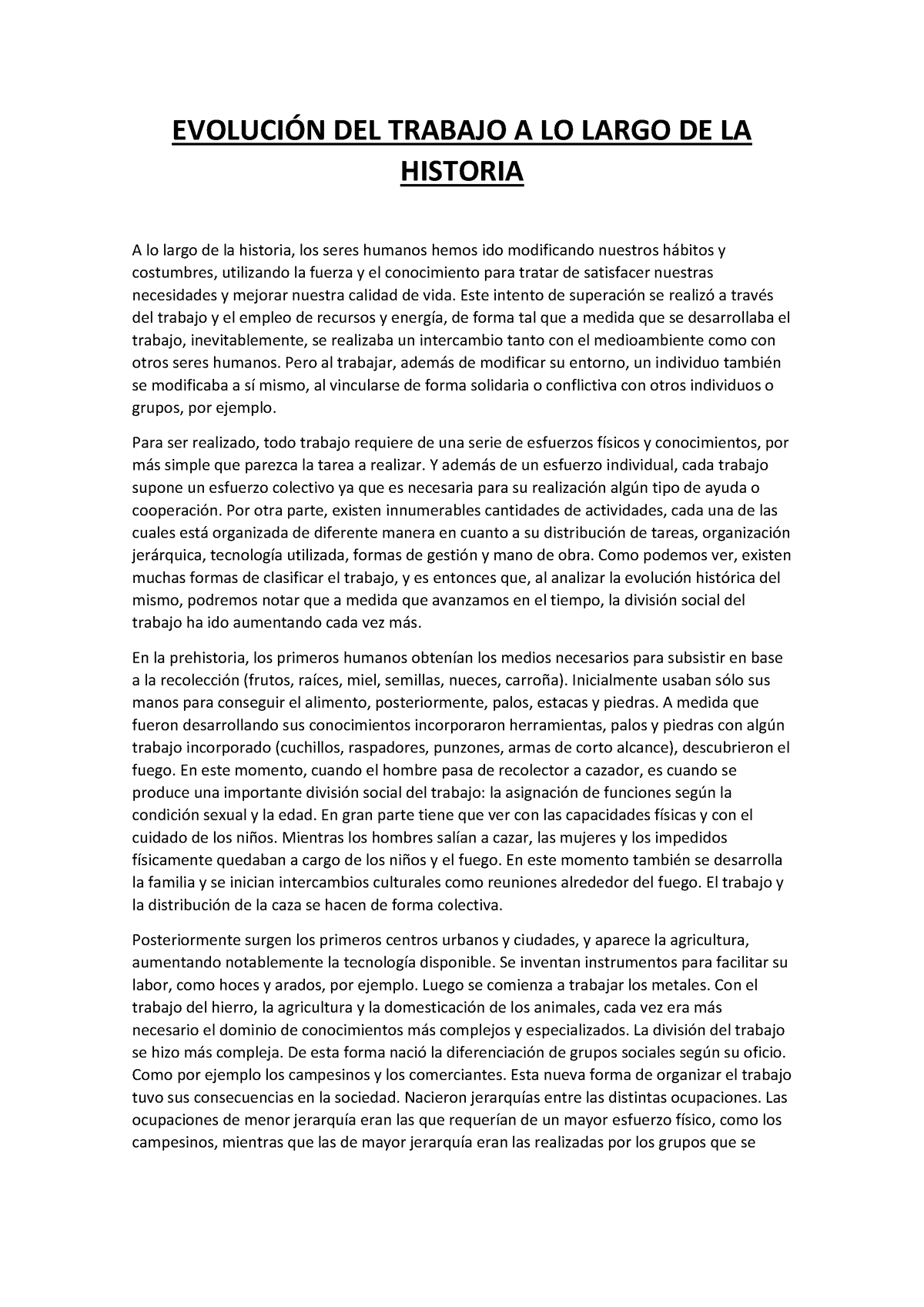 Evolución Del Trabajo A Lo Largo De La Historia Evoluci”n Del Trabajo A Lo Largo De La 1868