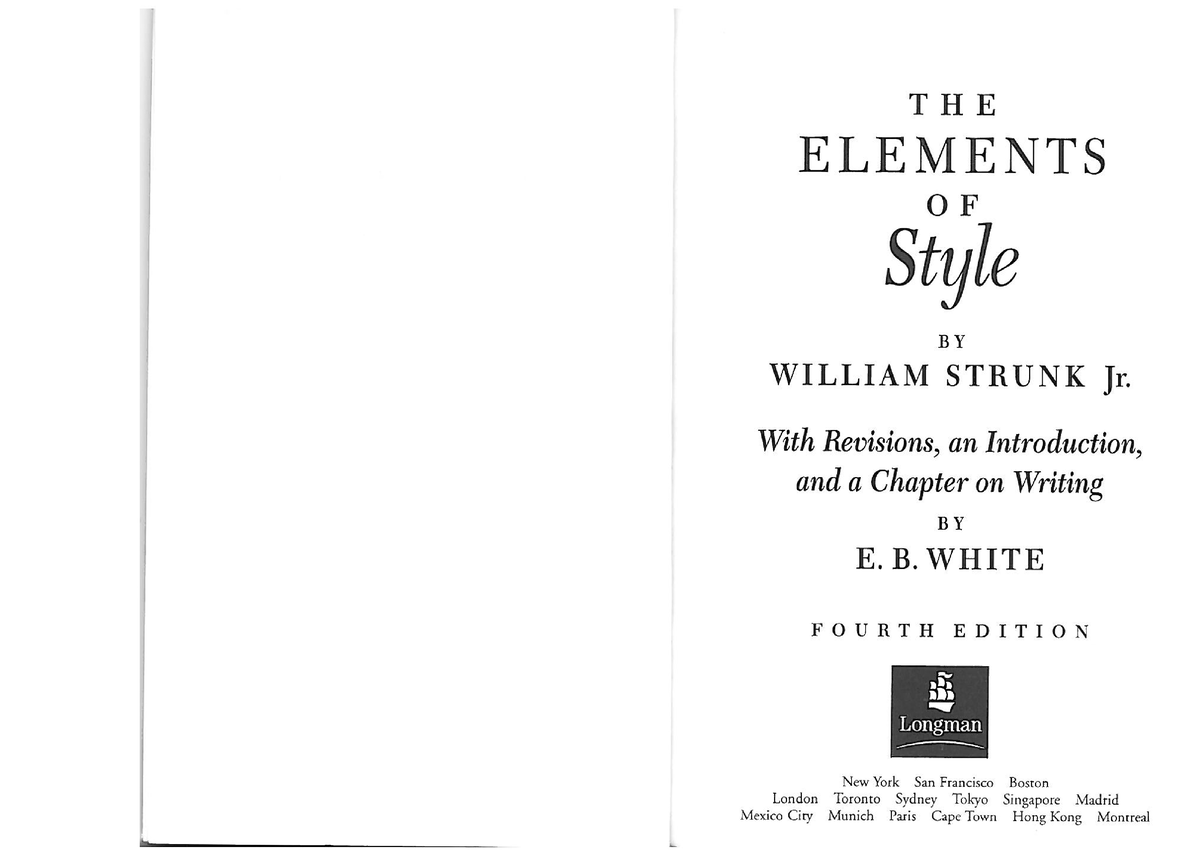 Elements of stylebystrunkandwhite Technical Writing Studocu