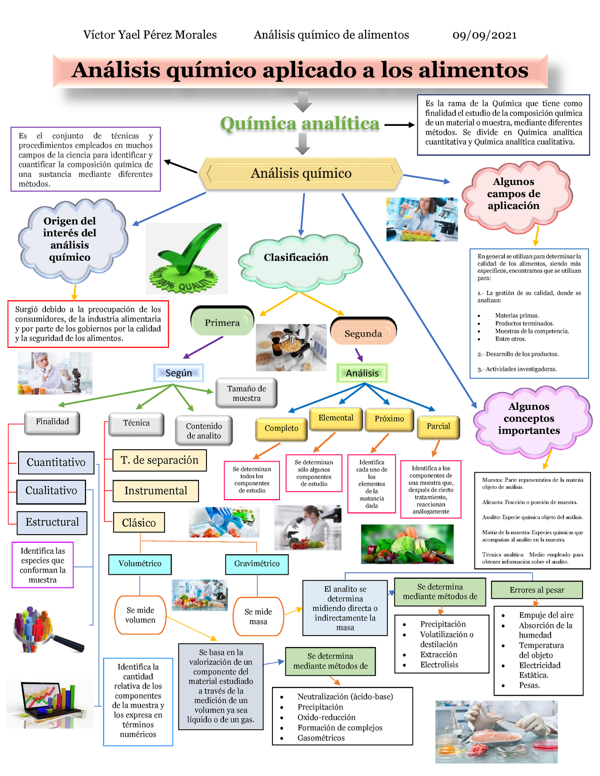 Mapa conceptual del análisis químico de alimentos - Víctor Yael Pérez  Morales Análisis químico de - Studocu