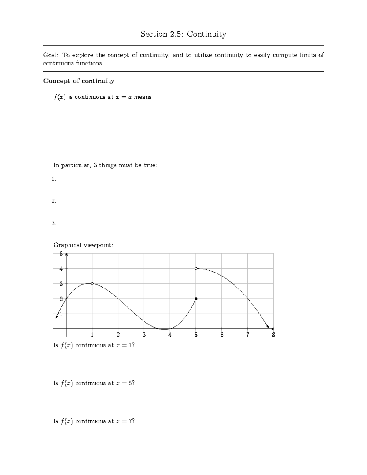 2 - Practice problems - Section 2: Continuity Goal: To explore the ...