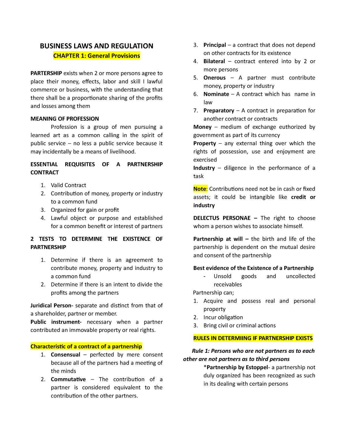 Chapter 1 - Lecture Notes 1 - BUSINESS LAWS AND REGULATION CHAPTER 1 ...