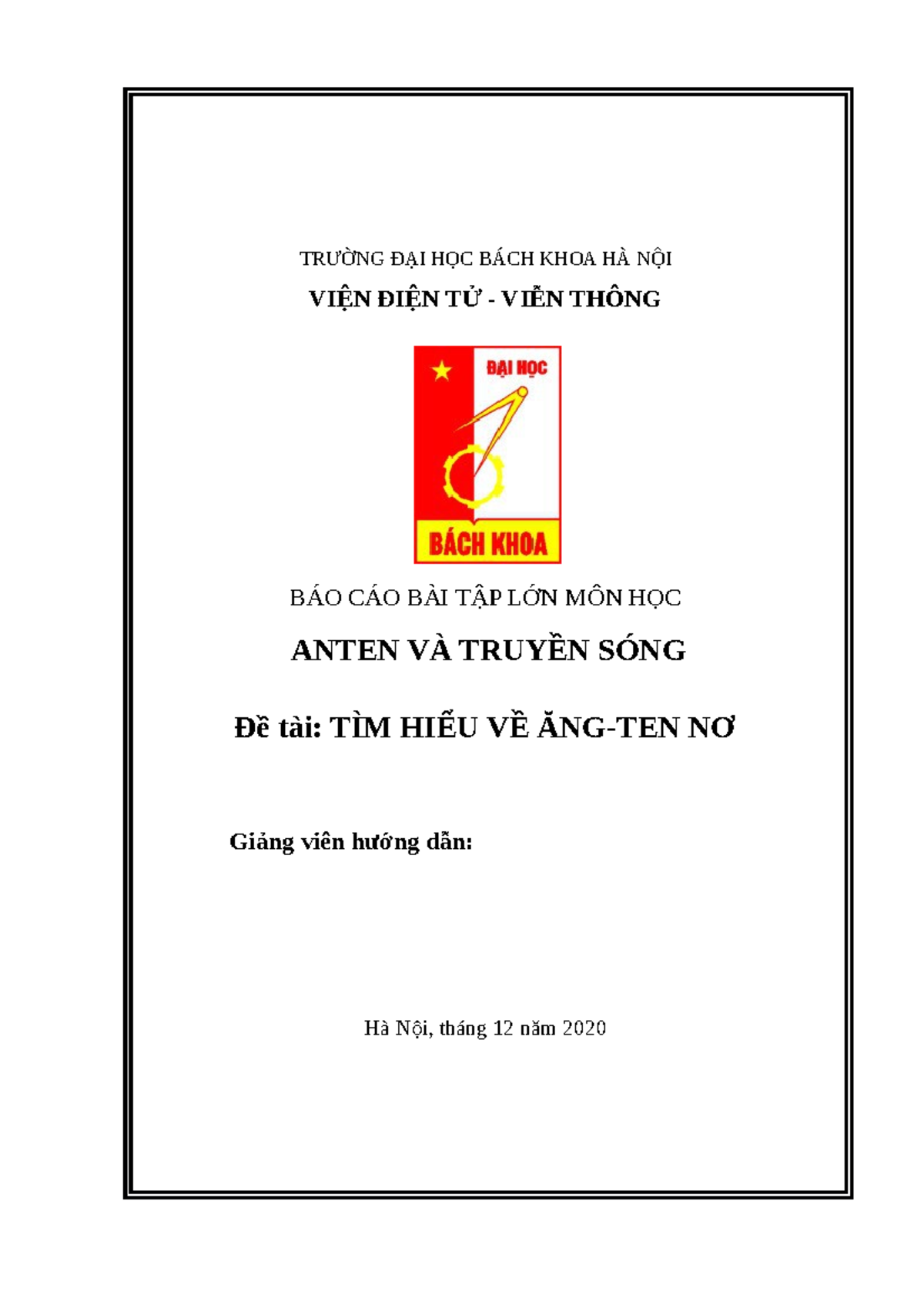 123doc bao cao bai tap lon anten truyen song anten no TRƯỜNG ĐẠI HỌC