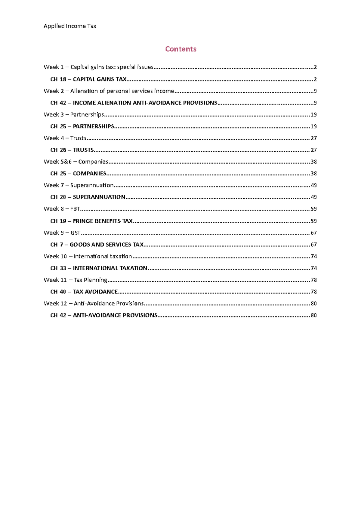 Applied income tax notes - ACBUS203A - TAFE NSW - Studocu