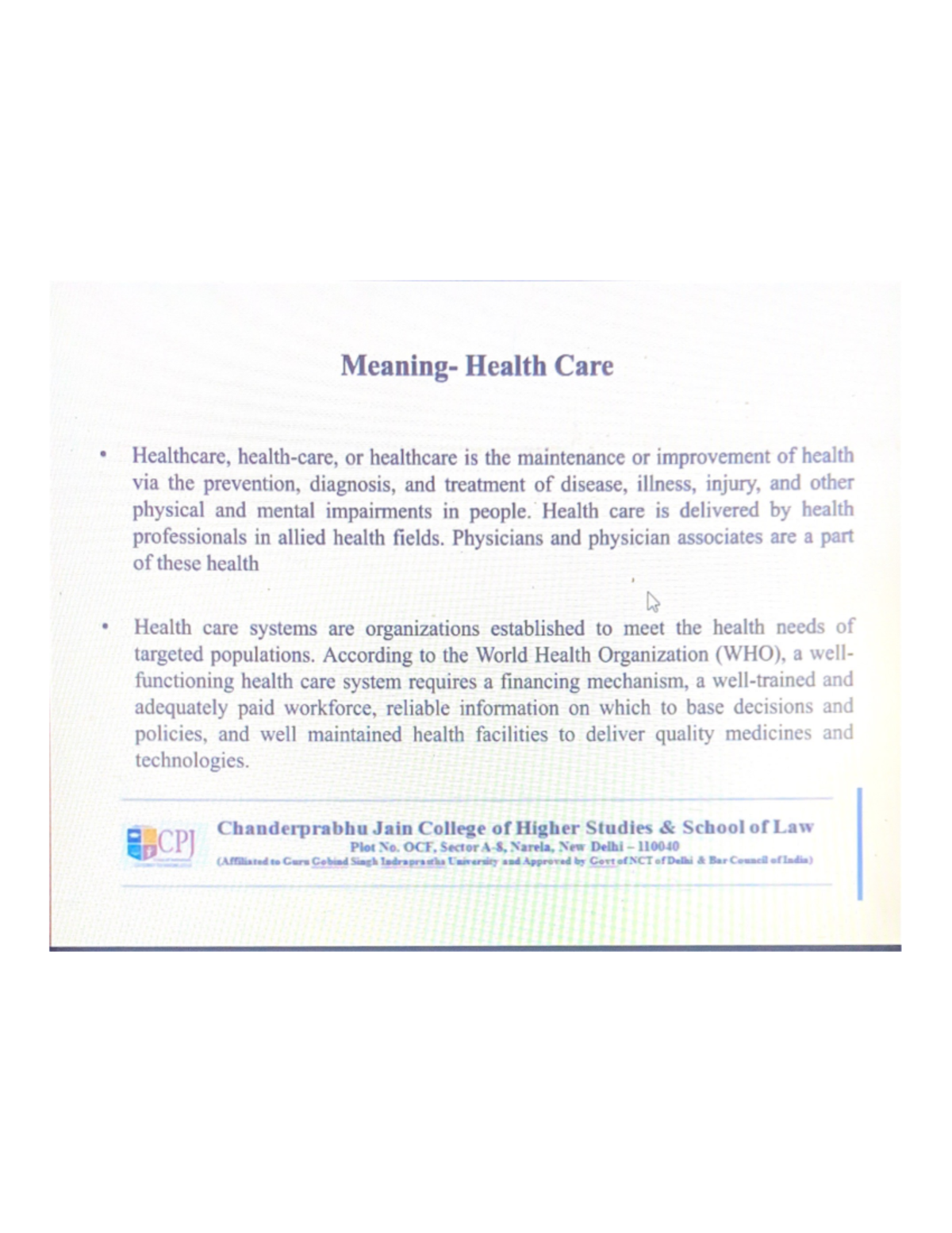 Meaning Health Care health care law Studocu
