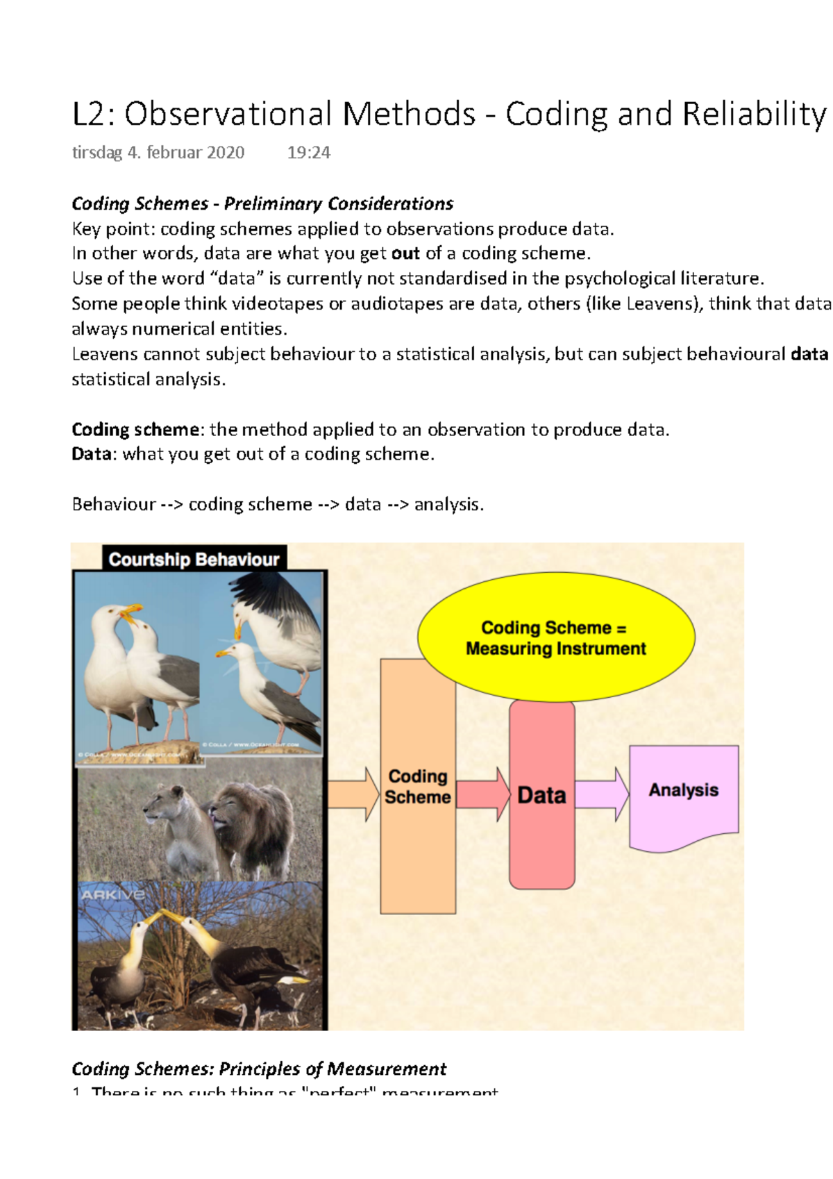 L2 Observational Methods - Coding and Reliability - Coding Schemes ...