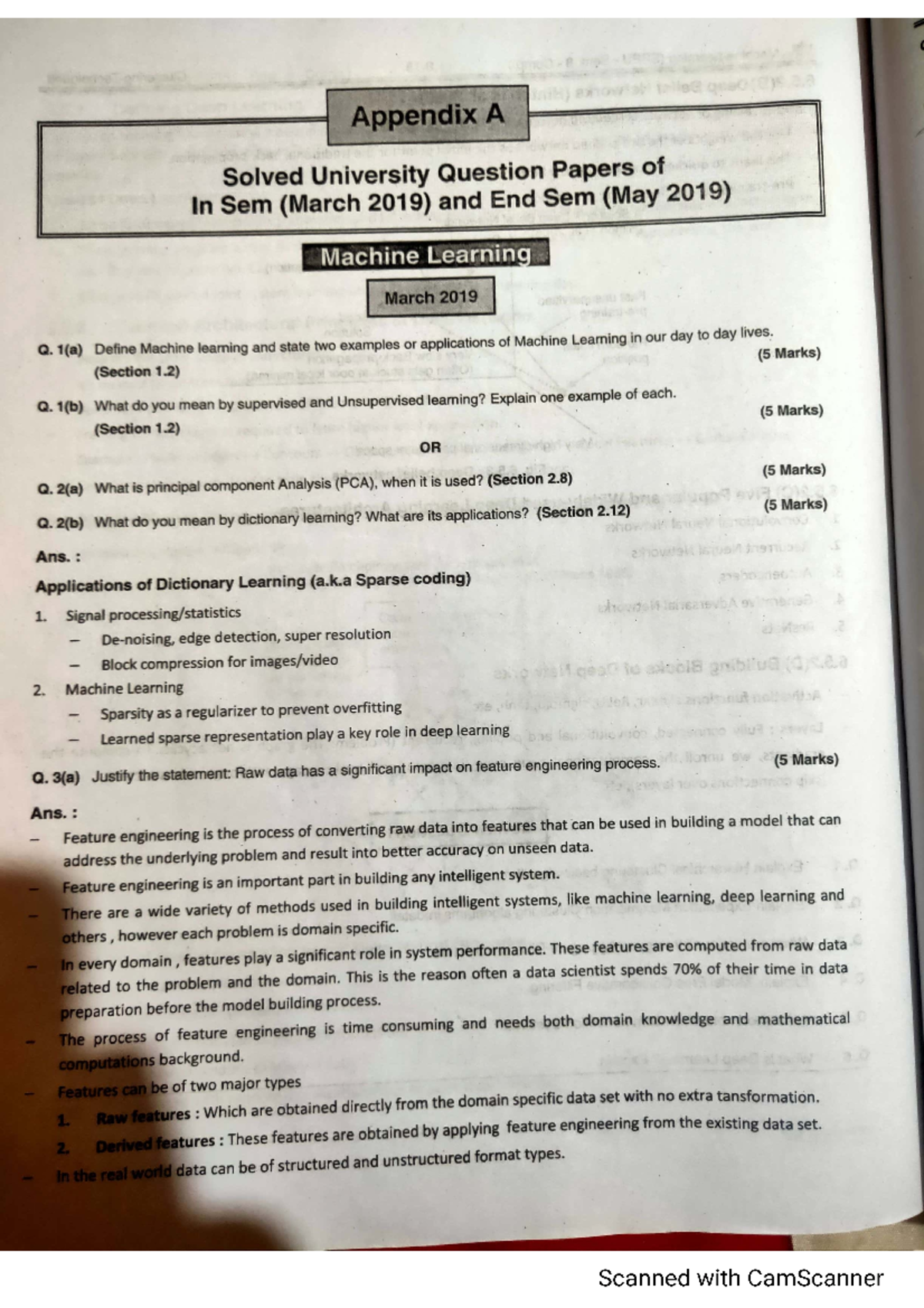 ML Solved Paper( May 2019 & March 2019 ) - computer engineer - Studocu