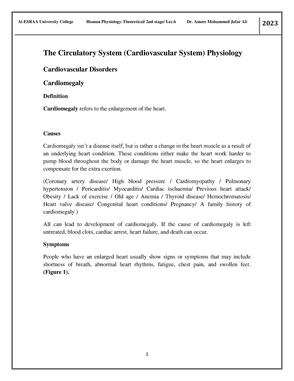 cardiomegaly case study scribd