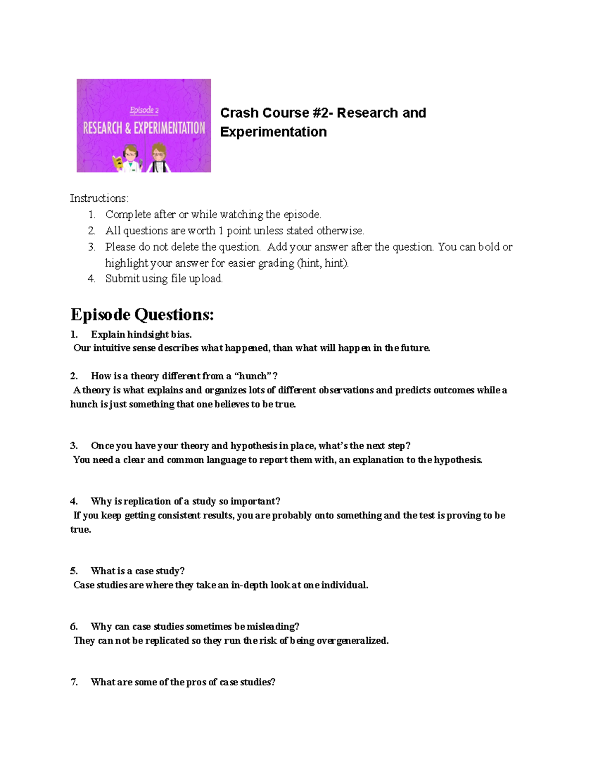 Psychology Crash Course Episode 2 Crash Course 2 Research and