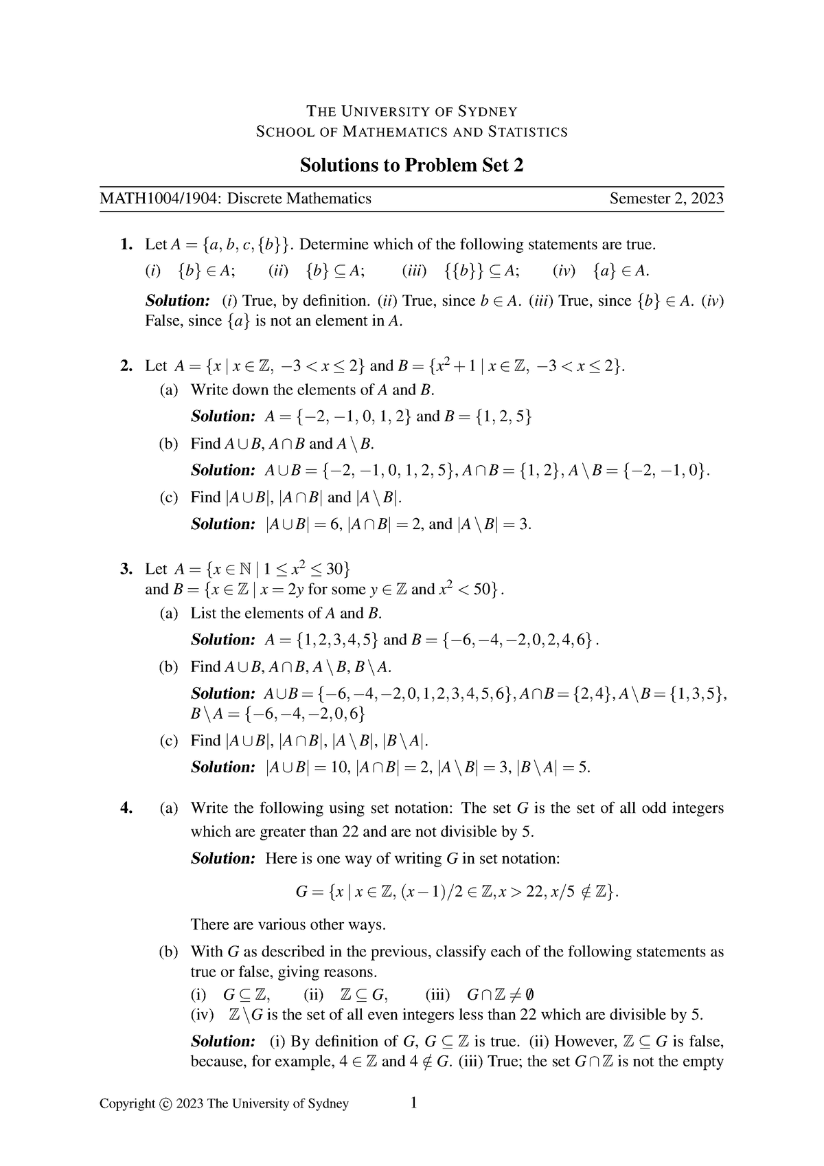 Week03-extra-sol - tut - THE UNIVERSITY OF SYDNEY SCHOOL OF MATHEMATICS ...