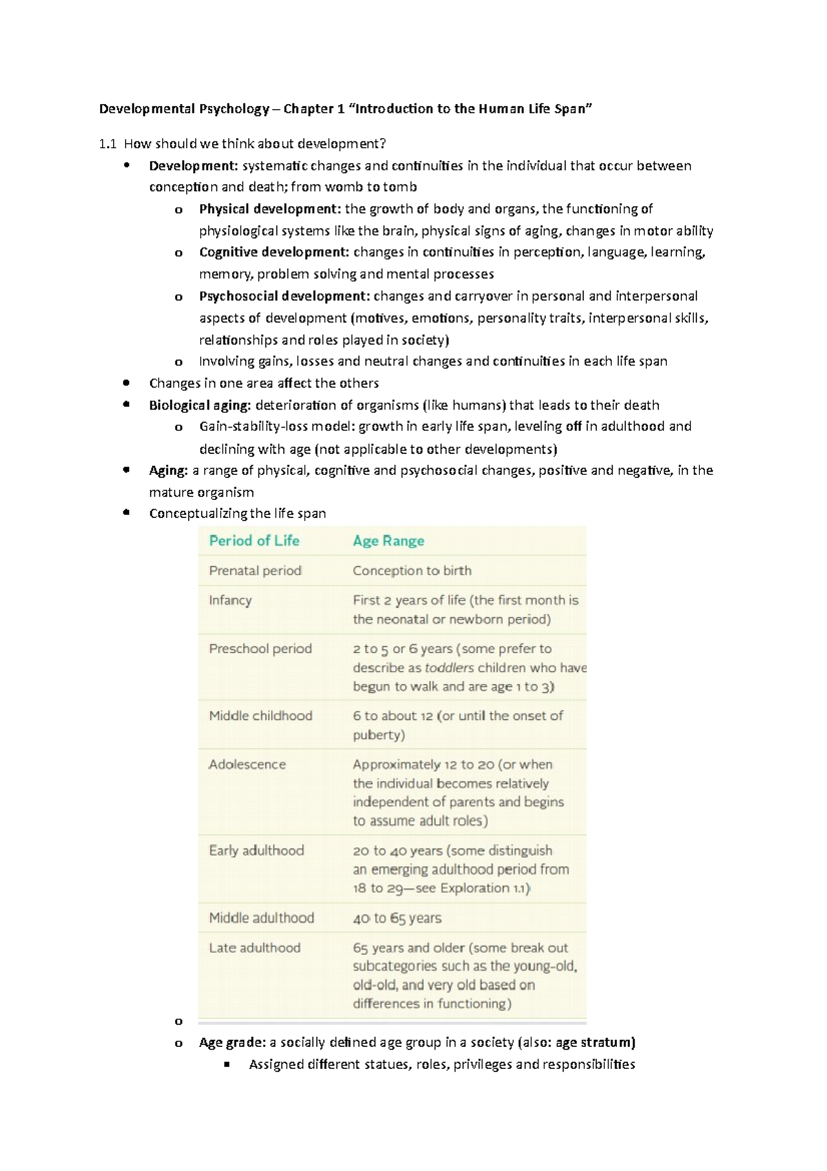 Chapter 1 - Introduction To The Human Life Span - Developmental ...