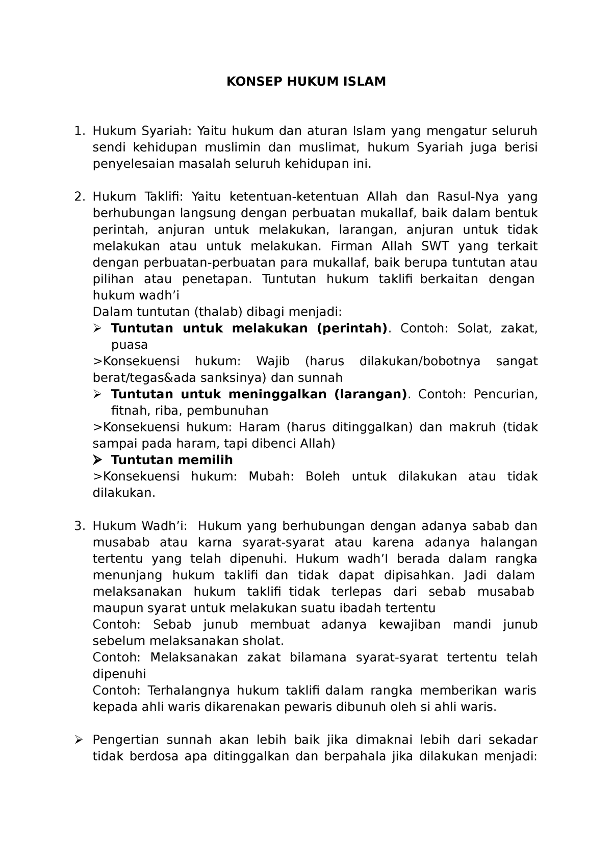 Konsep Hukum Islam - KONSEP HUKUM ISLAM Hukum Syariah: Yaitu Hukum Dan ...