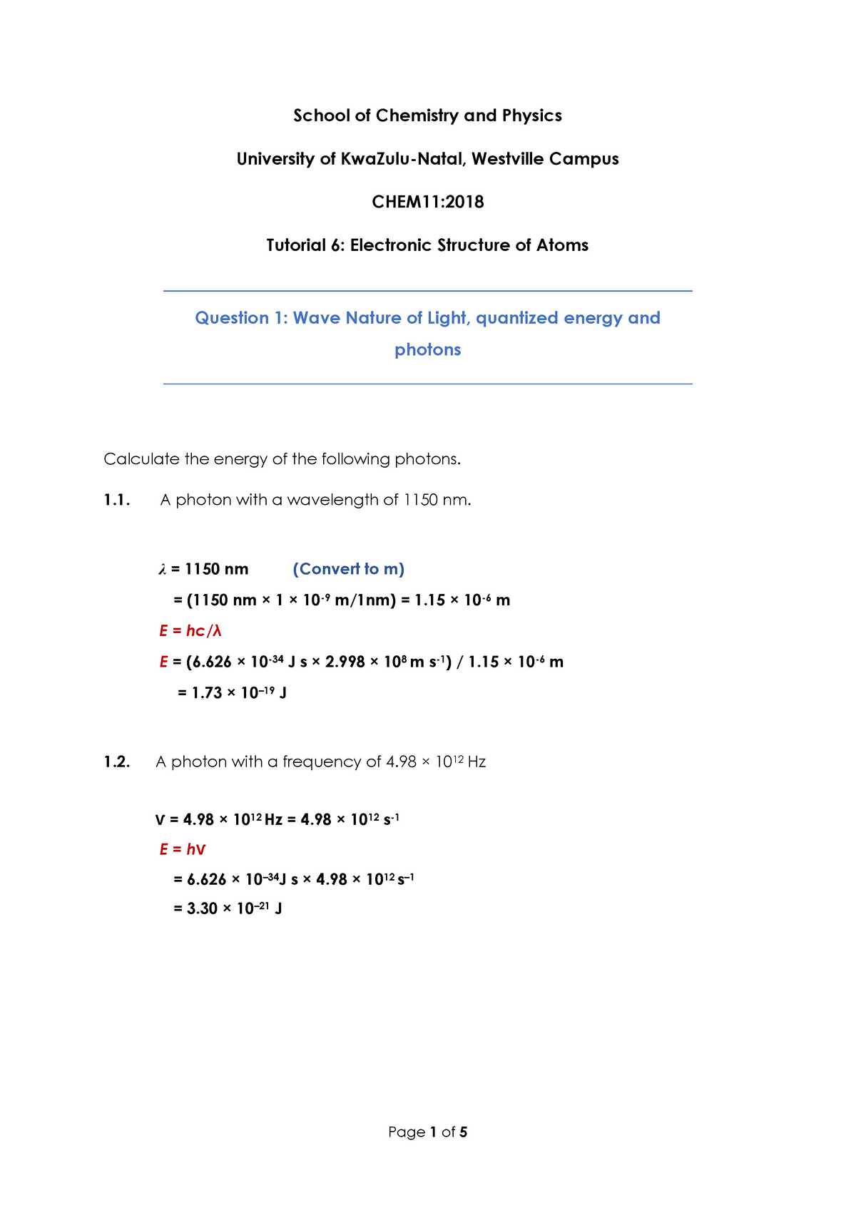 Tut 6 Solutions Tutorial 6 Answers Warning Tt Undefined Function 32 School Of Chemistry 6124