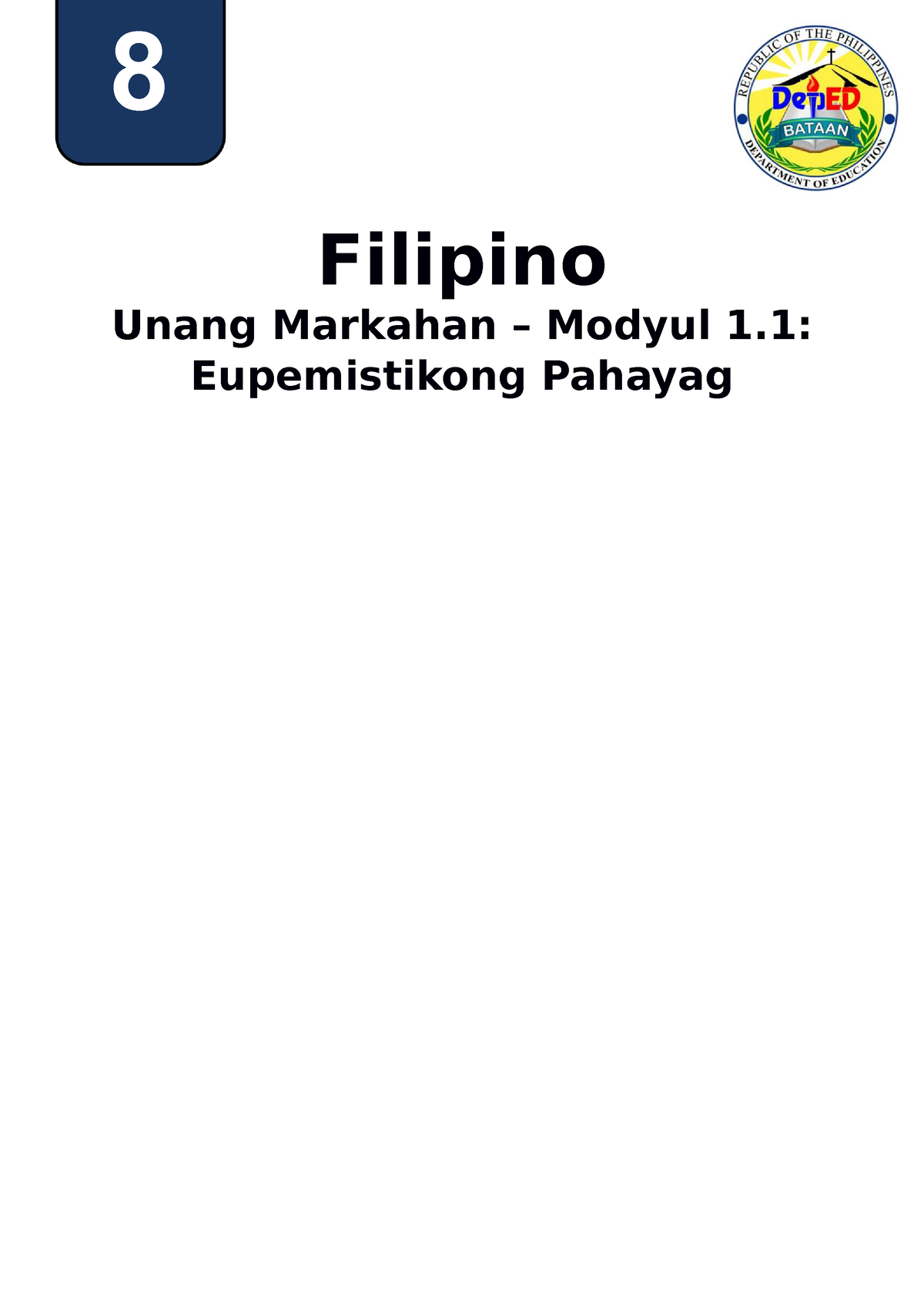 Filipino 8 Mod1 - ADM - 8 Filipino Unang Markahan – Modyul 1 ...