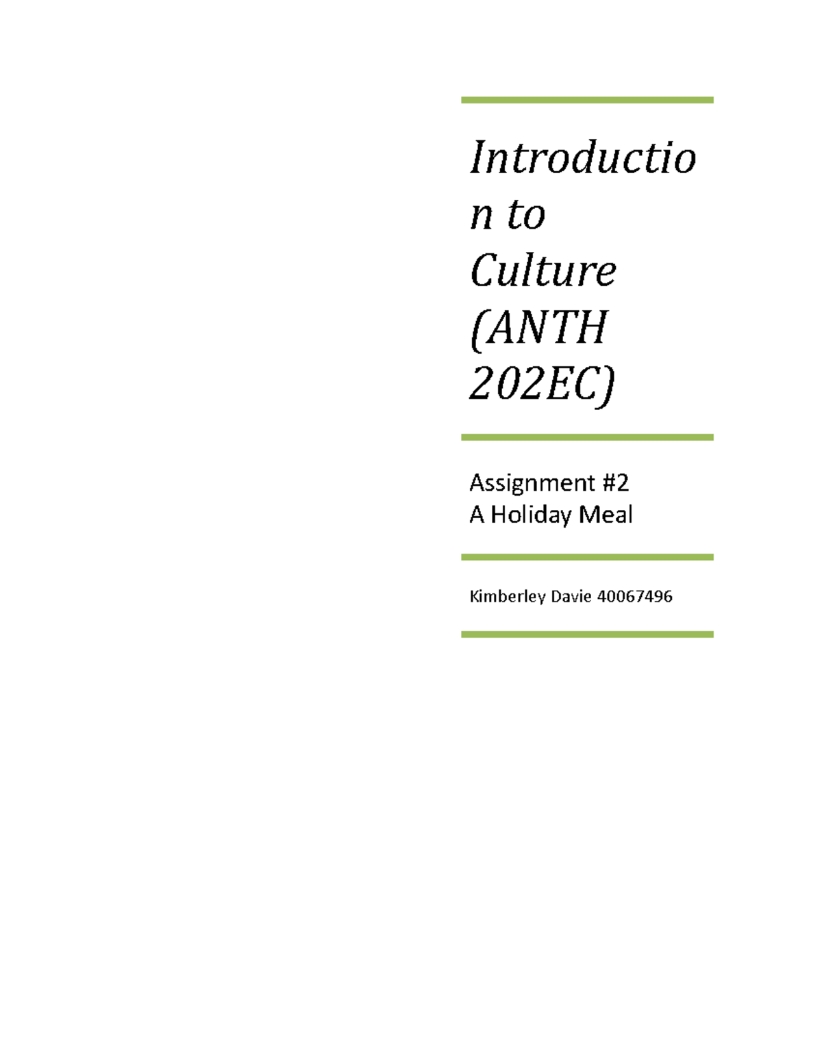 a-holiday-meal-introductio-n-to-culture-anth-202ec-assignment-a