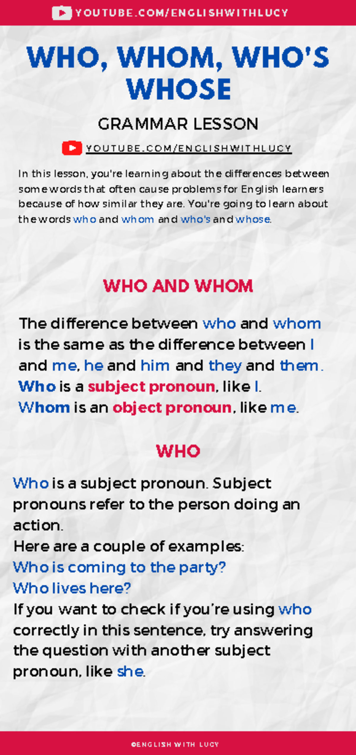 83. Who Whom Who's Whose - ####### Y O U T U B E. C O M / E N G L I S H ...