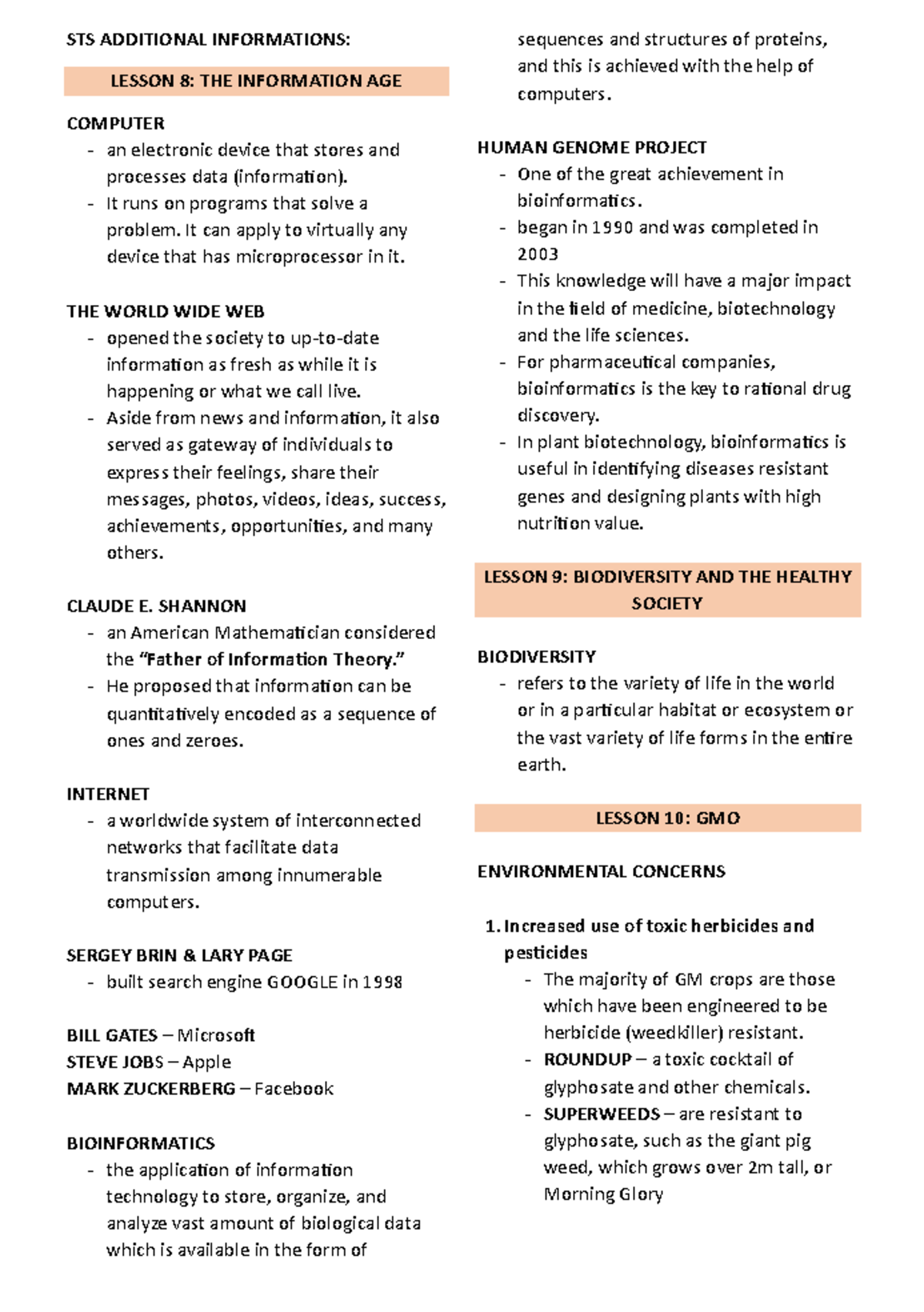 STS- Addtl- Reviewer - from PUPP - STS ADDITIONAL INFORMATIONS: LESSON ...
