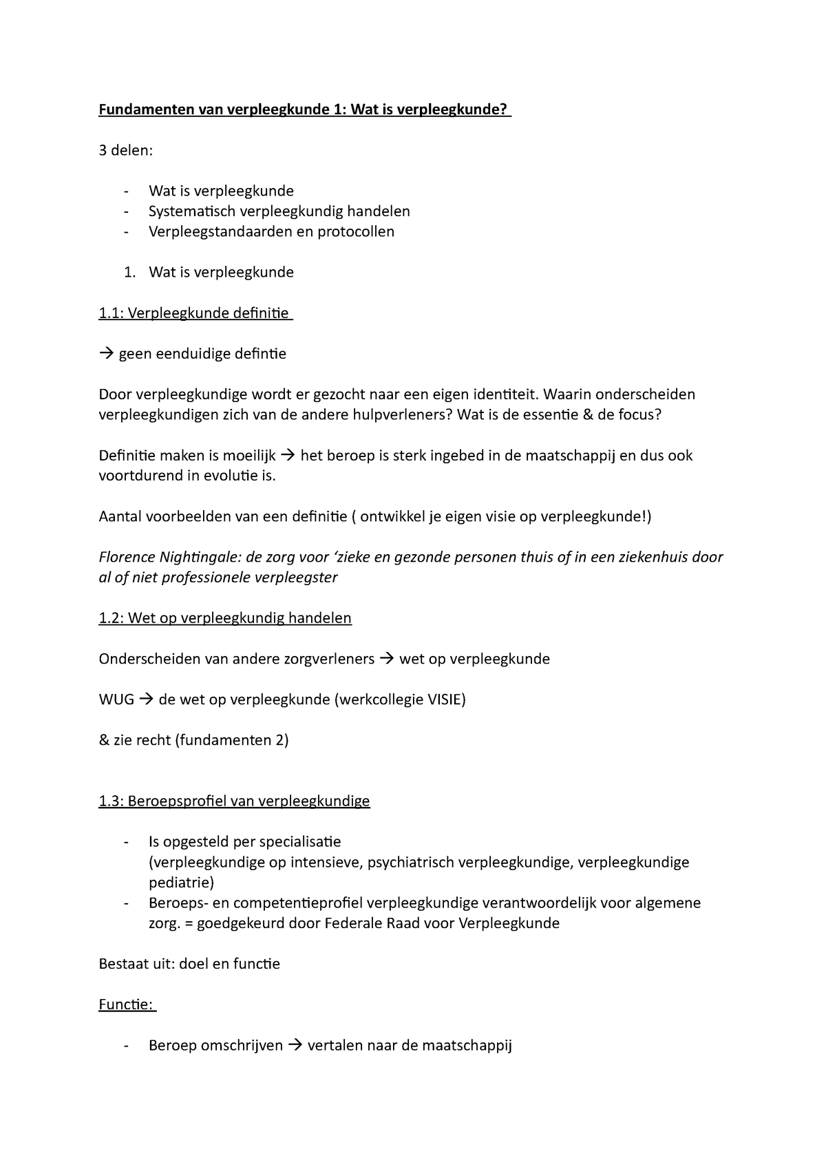 case study verpleegkunde jaar 1