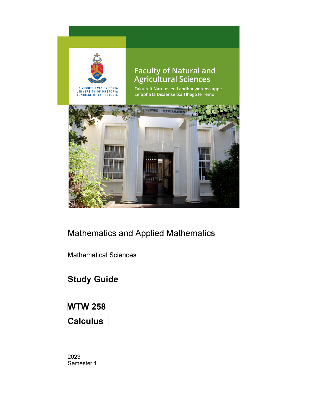 Updated 2023 Study Guide WTW258 - Mathematics And Applied Mathematics ...