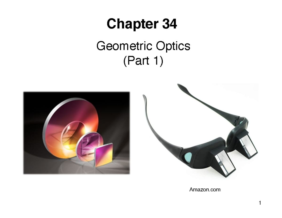 Chapter 34 Part 1 - Chapter 34 Geometric Optics (Part 1) 1 Amazon ...