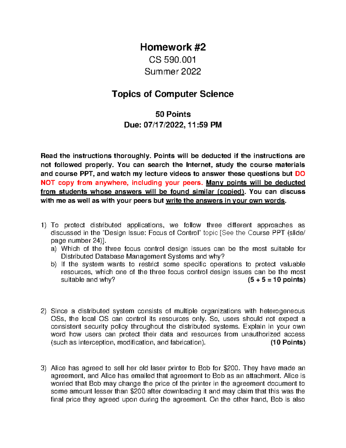 Homework 2 - N/A - Homework CS 590. Summer 2022 Topics of Computer ...