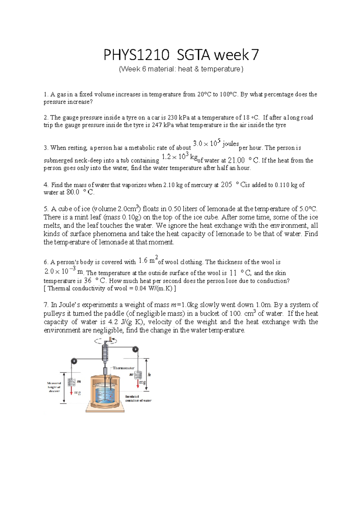 physics assignment 7 week