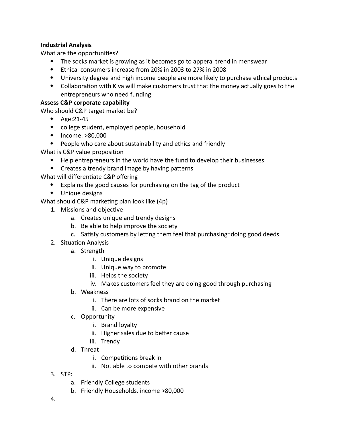 MK323-Class 9 C&P Case - Industrial Analysis What are the opportunities ...