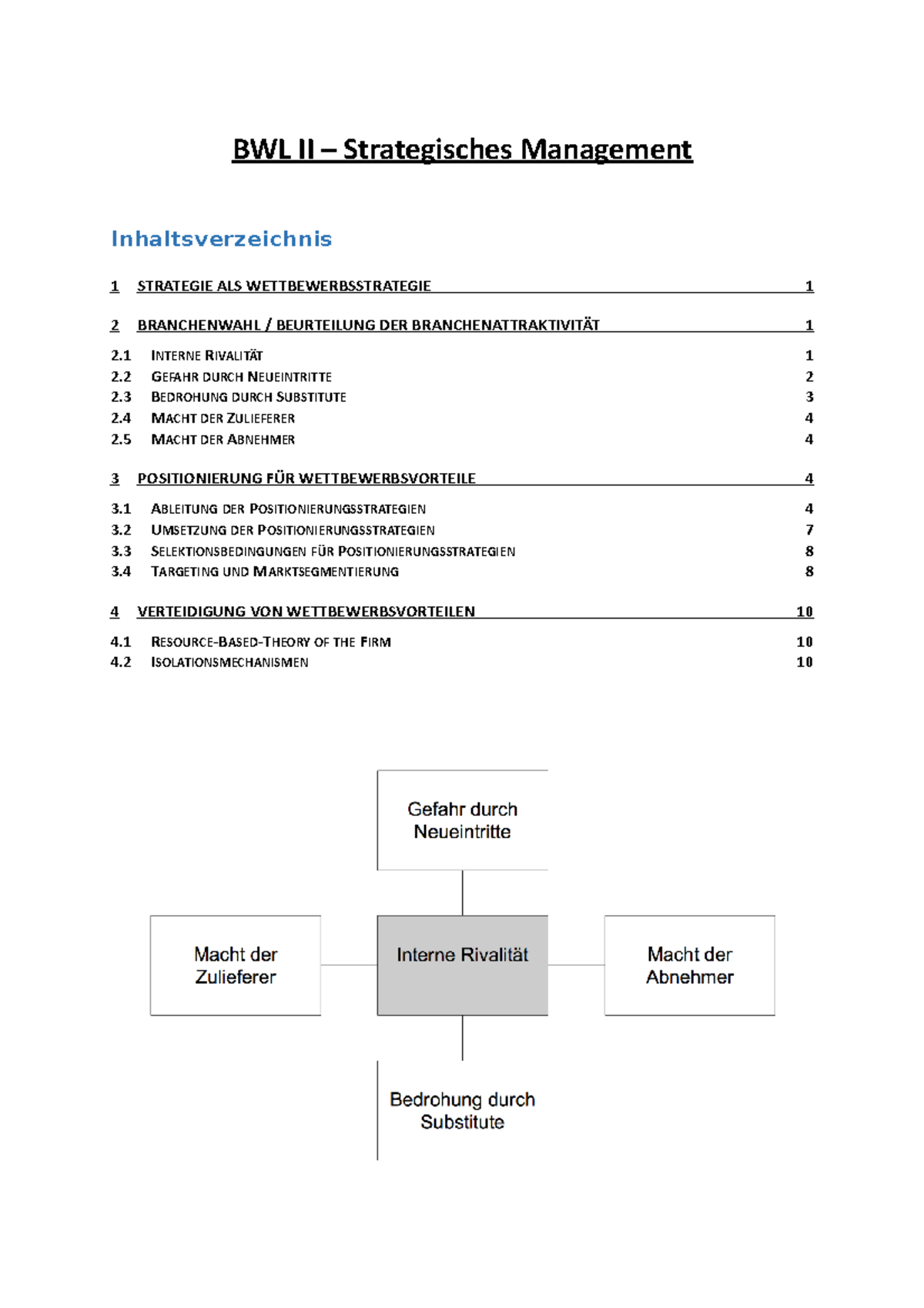 BWL II - SM - Zusammenfassung - BWL II – Strategisches Management 1 ...