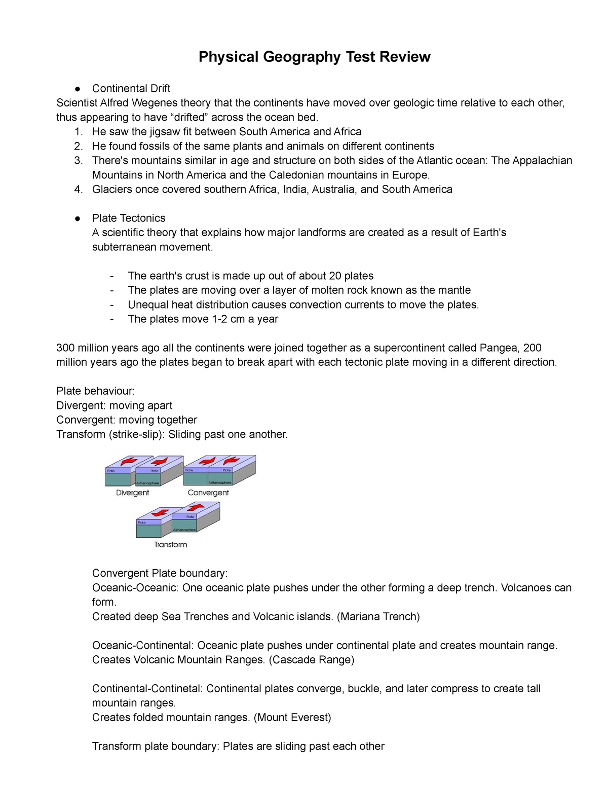 essay questions for physical geography