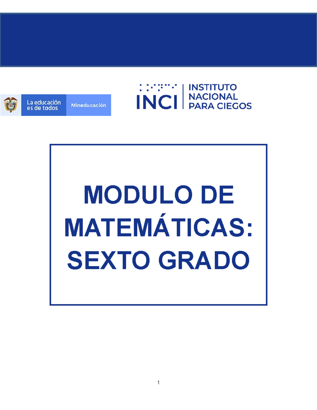 06 Modulo Matematicas Sexto Modulo De MatemÁticas Sexto Grado Tabla De Contenido Tema 1