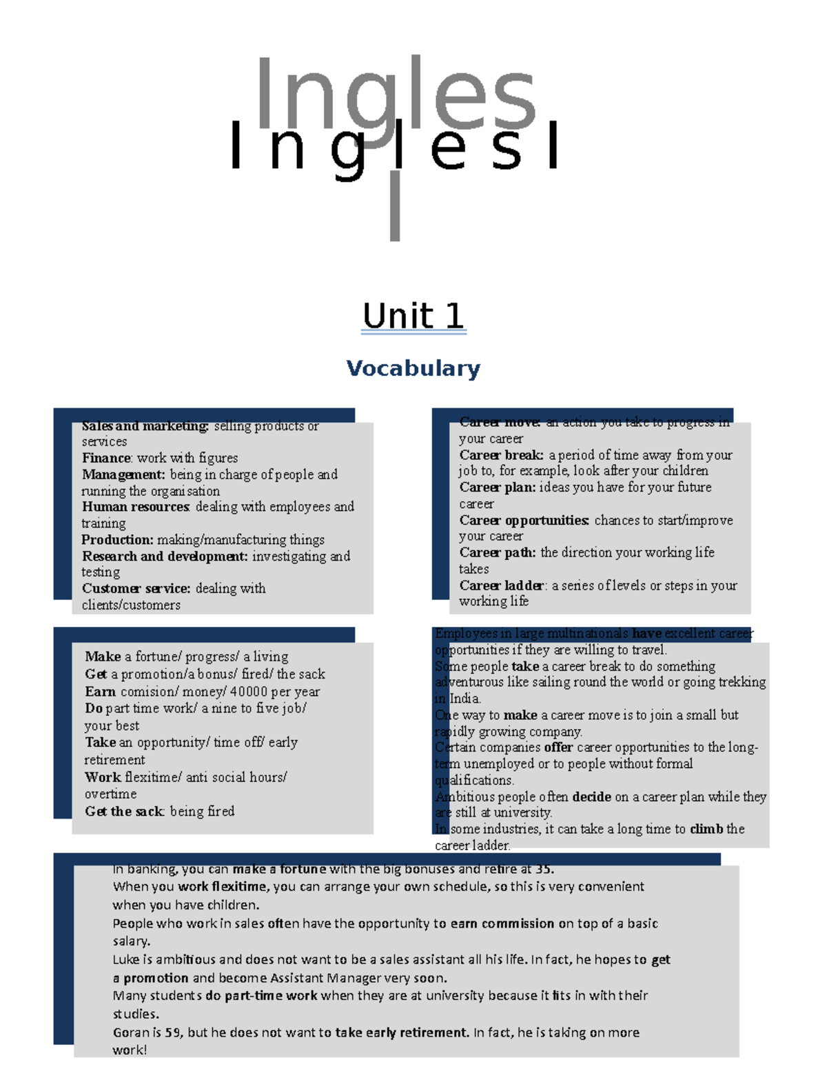Apuntes Ingles Ingles I I N G L E S I Unit 1 Vocabulary Sales And Apuntes Ingles Ingles I I N G L E S I Unit 1 Vocabulary Sales And
